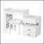 Meuble-lavabo 3 en 1 avec miroir rabattable, éclairage DEL, longueur réglable et grands tiroirs - Coiffeuse multifonctionnelle élégante pour la maison