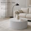 Table basse à rayures élégantes et minimalistes Bloxson, table basse ronde moderne, table basse à tambour rond pour salon, chambre à coucher