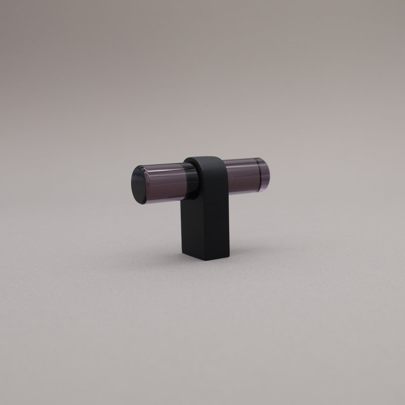 Clarity Acrylic Bar Knob, Matte Black/Smoke Acrylic