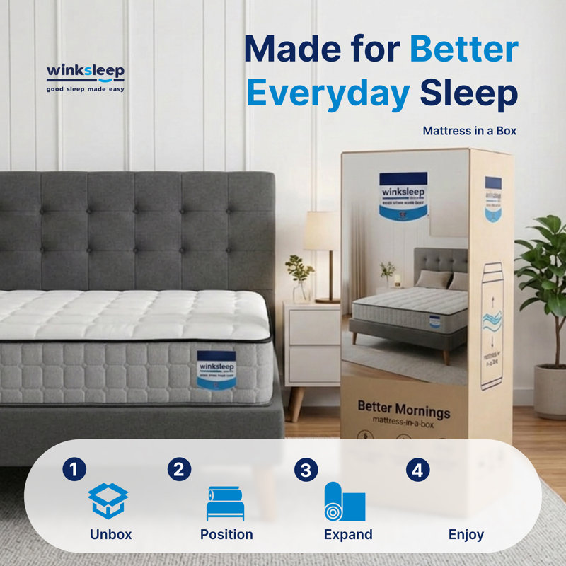 Winksleep Gravity Memory Foam Spring Mattress, Medium-Firm, Cool Touch Fabric, Small Double (4')