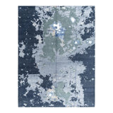 Overdyed One-of-a-Kind 9' 3" X 12' 2" Hand Knotted Area Rug