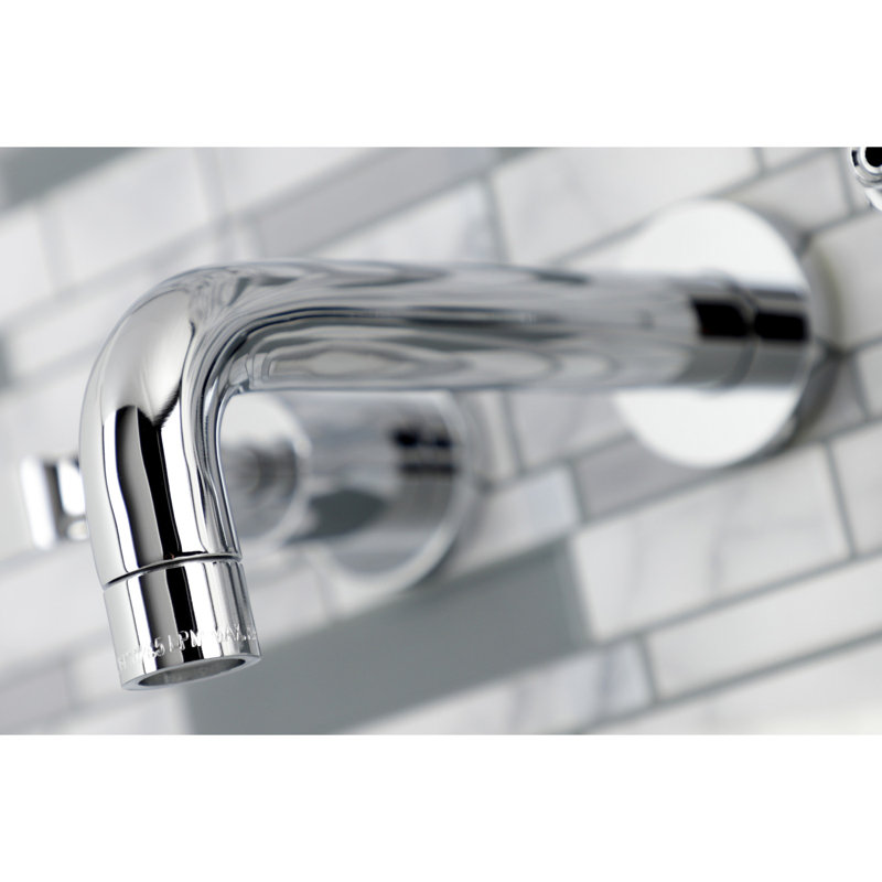 Kingston Brass Whitaker Two-Handle 3-Hole Wall Mount Bathroom Faucet, Polished Chrome