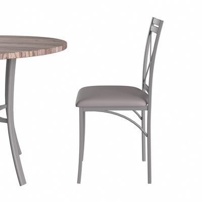 Kasandra Dining Chairs Set of 4, Modern Farmhouse X-Back Kitchen Chairs Set with Faux Leather Seat, Metal Cross Back Side Chairs for Dining Room, Kitchen, Apartment, Restaurant