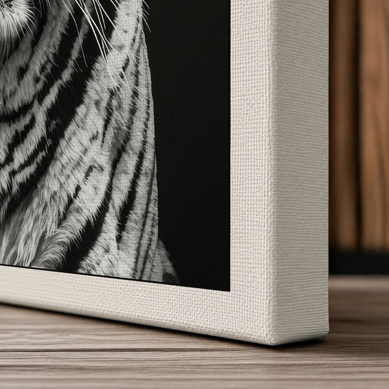 Tiger's Gaze Modern - Wrapped Canvas, 18x12 - 45.7 x 30.5 cm, Cream Border