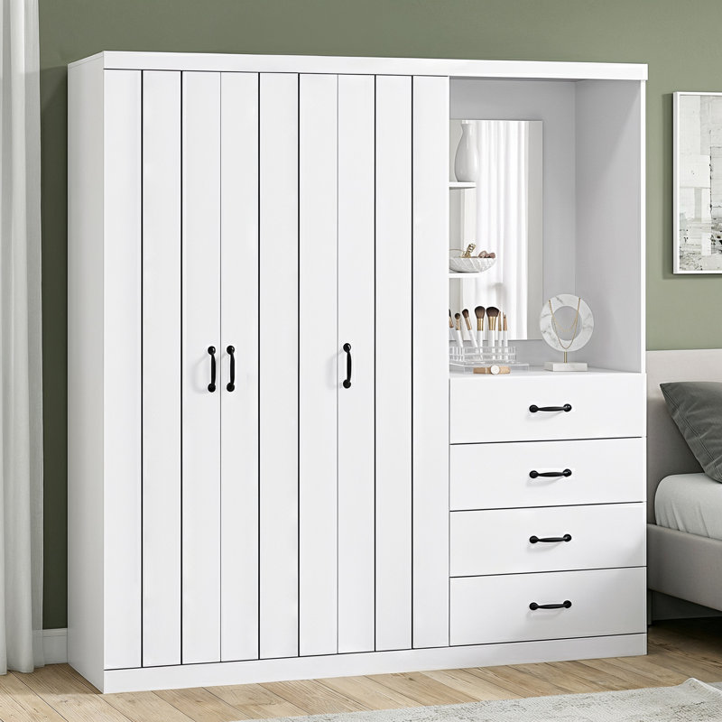 Allington 3 Door 4 Drawer Combi Fitment Wardrobe, White
