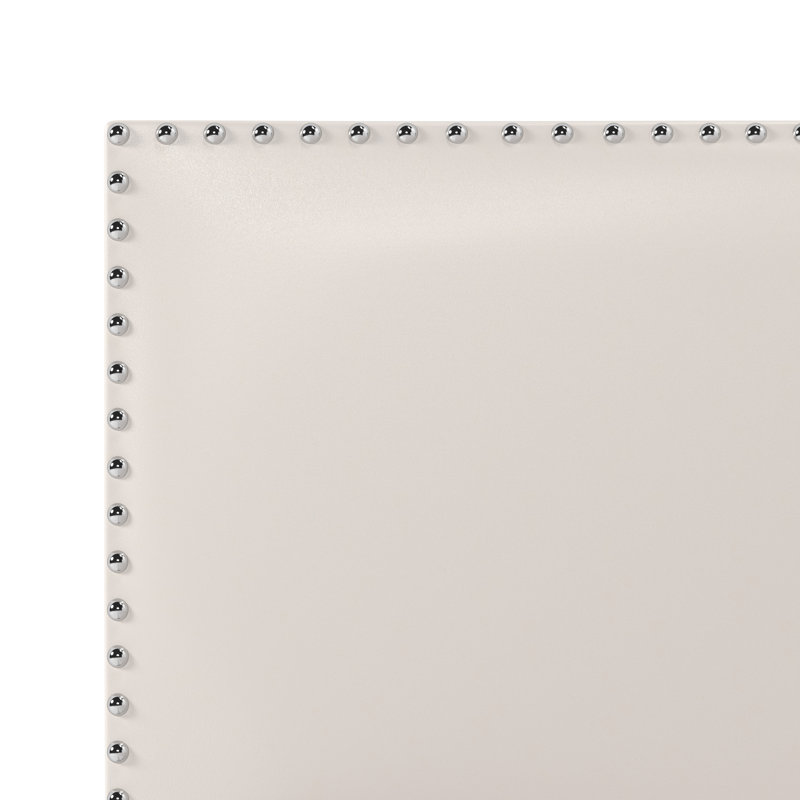 Takengon Vegan Leather Standard Bed, White, King