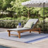 Arnoult Solid Teak Wood Reclining Outdoor Chaise Lounge