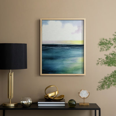 Sherbet Sunset Diptych I Framed Print - Solid Wood
