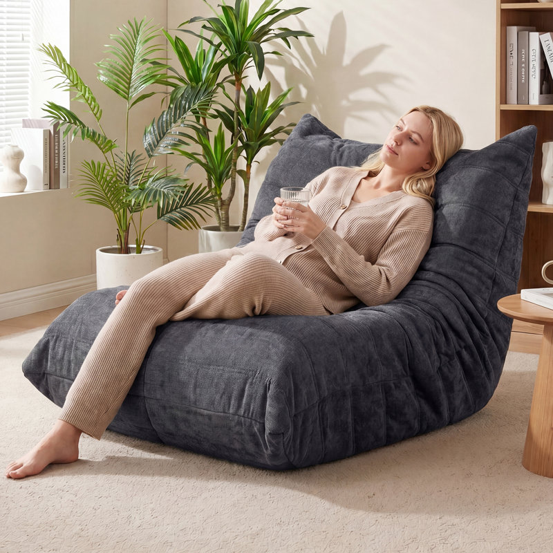 Fauteuil de plancher 35 po, Black Polyester Blend
