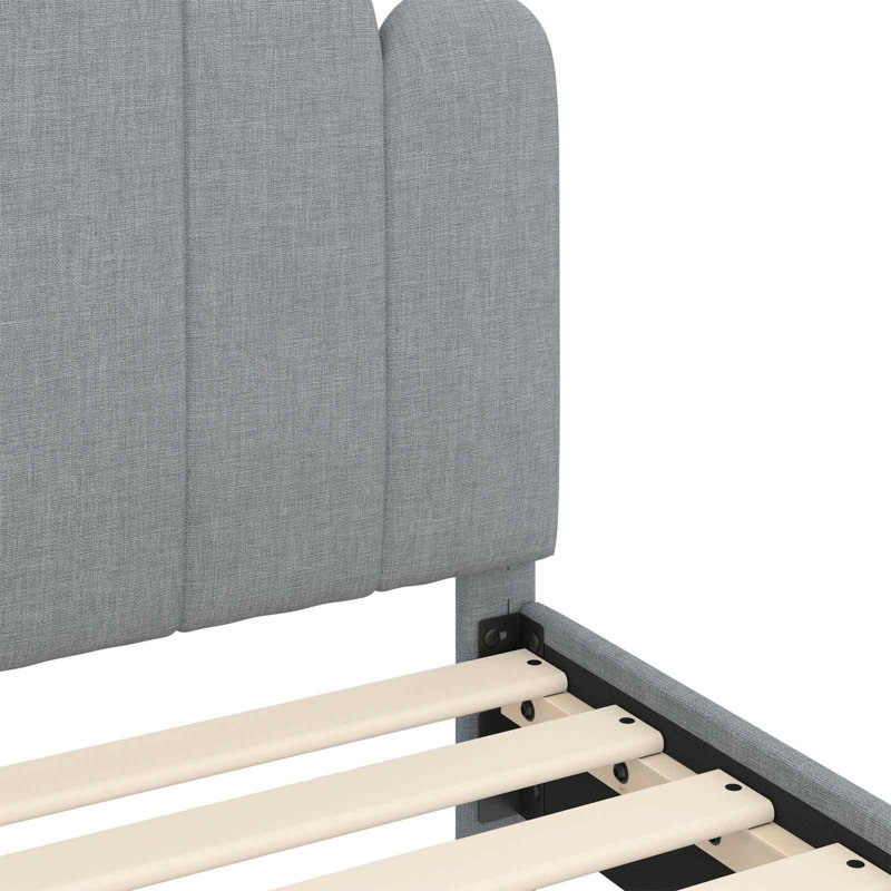 Bed Frame, European Single (90 x 200 cm), Light Grey