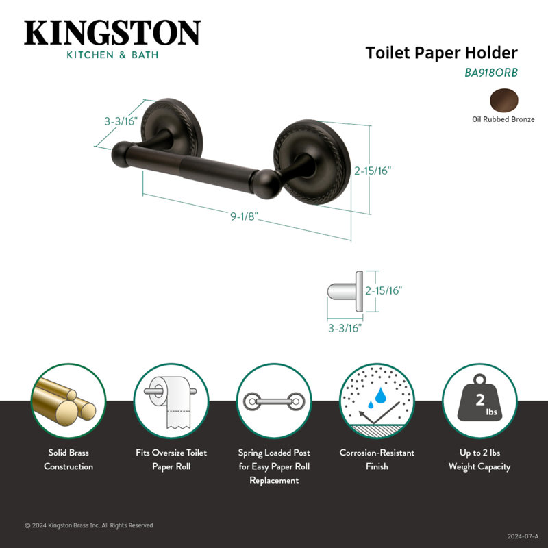 Laurel Wall Mounted Toilet Paper Holder, Oil Rubbed Bronze