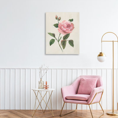 Toile d'étude florale Rosie Rose, design par Nan