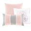 Courtepointe 6 pièces, gris / pêche, double / grand, coton imprimé, chaleur réversible, 3 coussins élégants, literie en coton floral, réversible, facile à nettoyer, coussins décoratifs-124308692-124308693