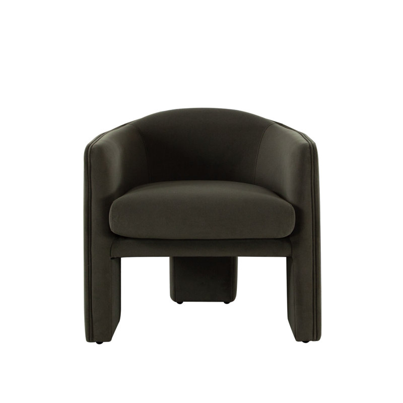 Chaise d'appoint Lery, trépied à dossier courbé, velours, 29 po, Vert