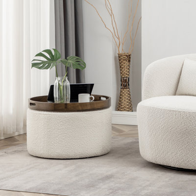 Brichelle 24'' Wide Modern Round Upholstered Ottoman