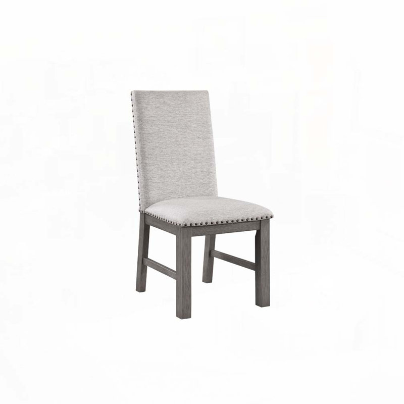 Chaise de salle à manger rembourrée avec garniture cloutée