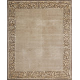 Presidential Hand Knotted Floral Area Rug in Taupe