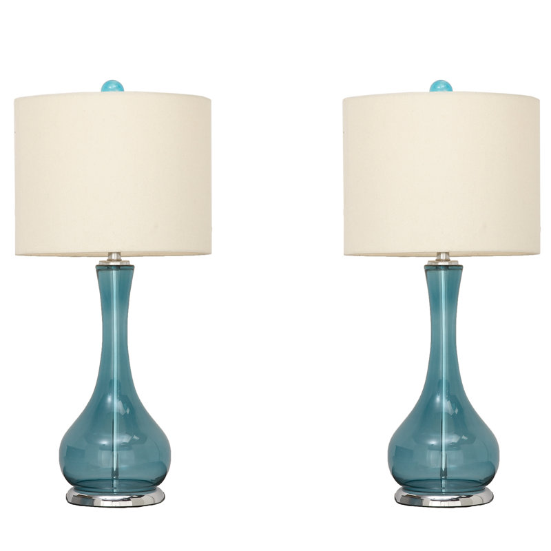 Cathern 28" Glass Table Lamp 2-Piece Set