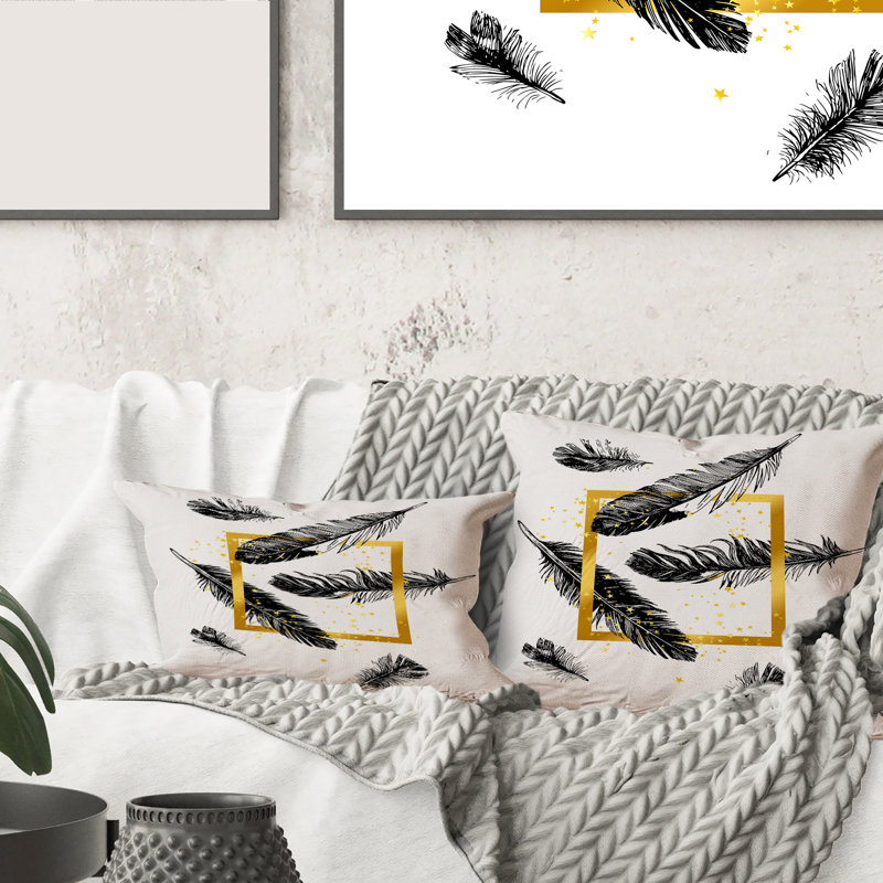 Housse et insert de coussin rectangulaire Frame and Feathers
