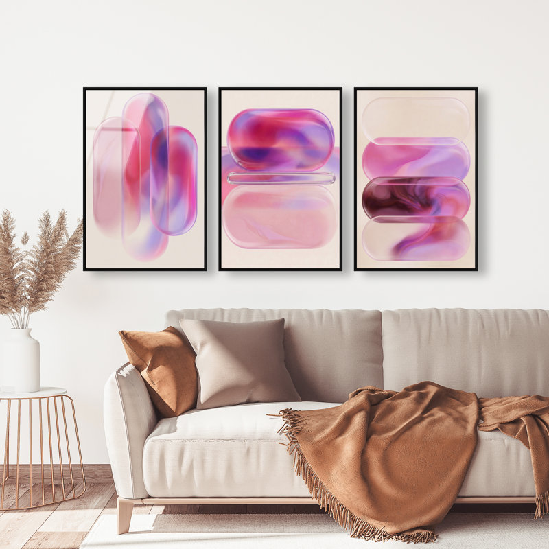 Rose Topaz Set High-Gloss Frameless Acrylic Glass Wall Art Abstract Print by Oliver Gal, Ready to Hang, 10 x 15, 15"H x 10"W