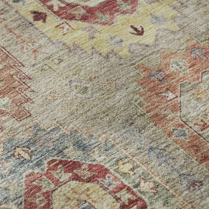 Premium Machine Washable Mayfield AMF2227 Panel Rug, Beige, 5' x 7'6"