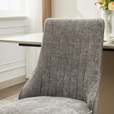 Chaise d'appoint en rayonne de chenille pour salle à manger en rayonne et tissu