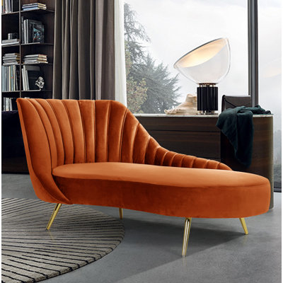 Chaise longue en velours Margo