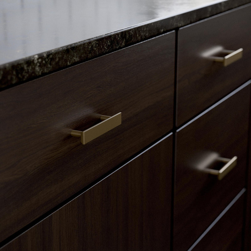 Brushed Bronze Chamfered Bar Pull Handle Set of 10