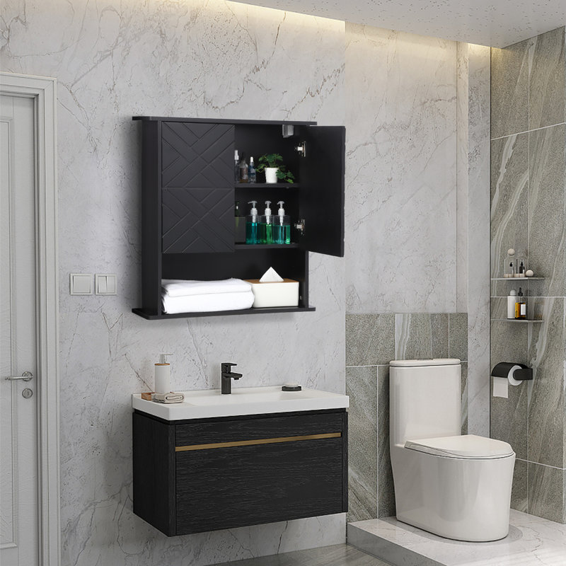 Miroir d'armoire à pharmacie à fixation en surface l 28,7 po H 29,5 po Mykenzi