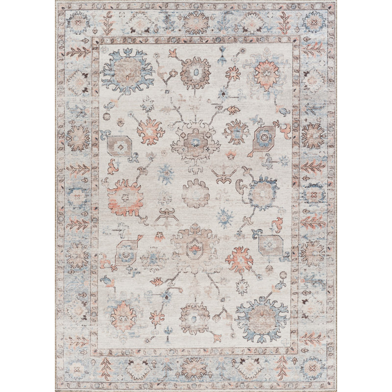 Heredity Traditional Vintage Bordered Multi Indoor Area Rug, 2'7"x9'10"