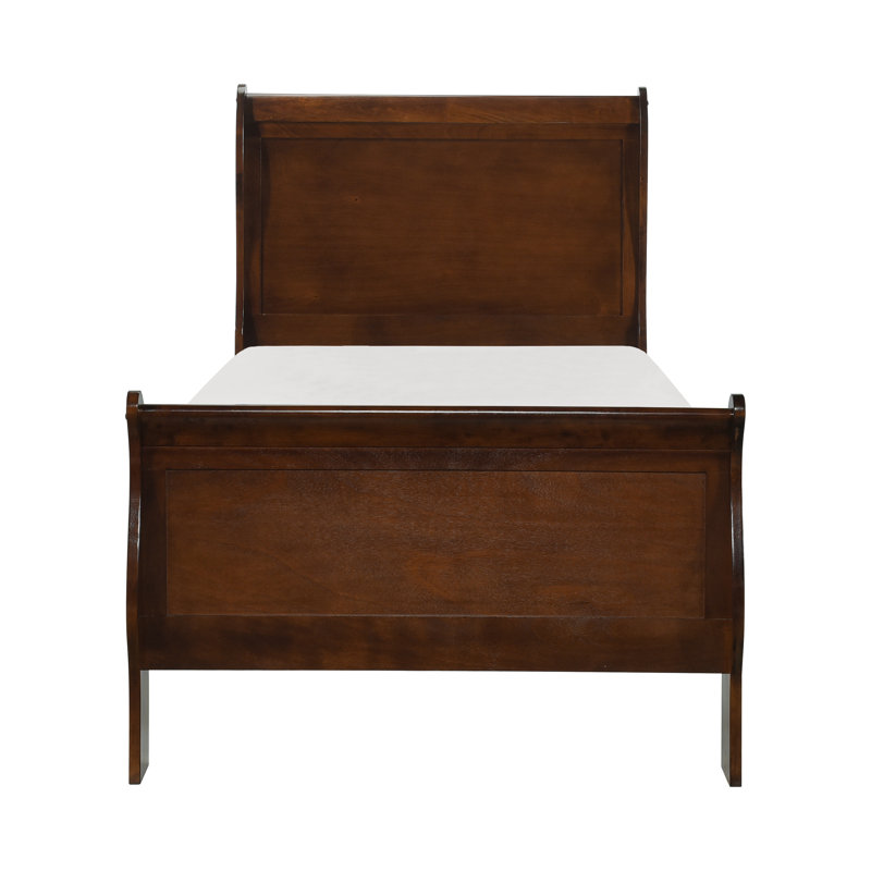 Lit-bateau classique de style Louis Philipe, Simple, Brun