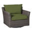 Fauteuil pivotant club tissé - noyer noir-62379960-63361372-70150079