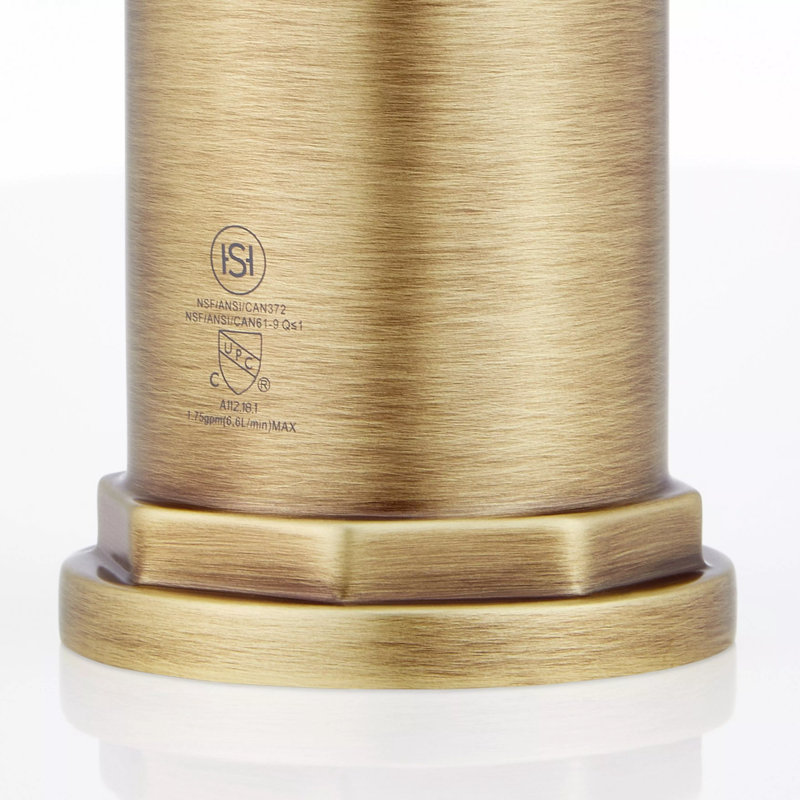 Greyfield 1.8 GPM Single Hole Pull Down Kitchen Faucet, Aged Brass