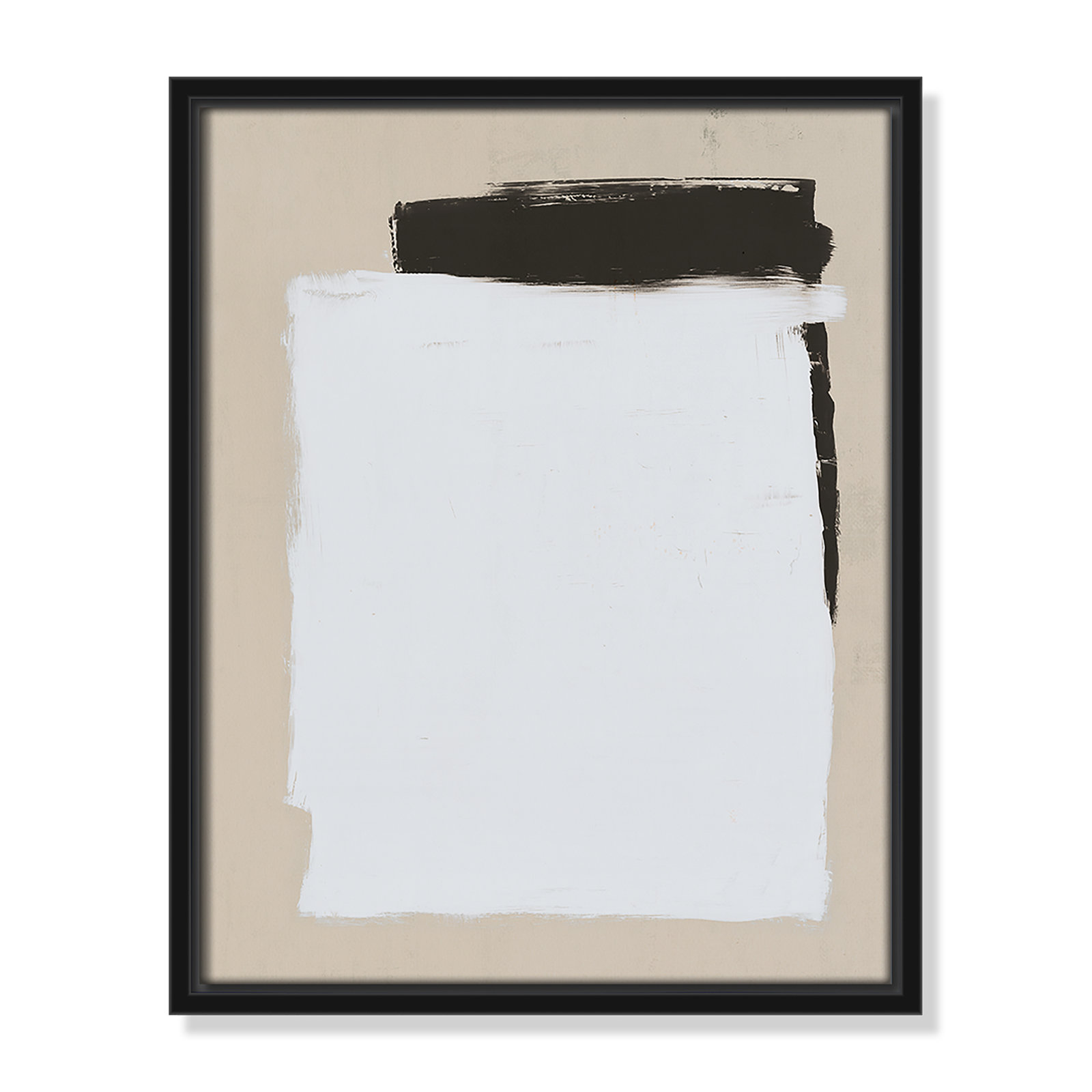 Two Mirrors, 15.5" H x 12.5" W, Framed Canvas, Black