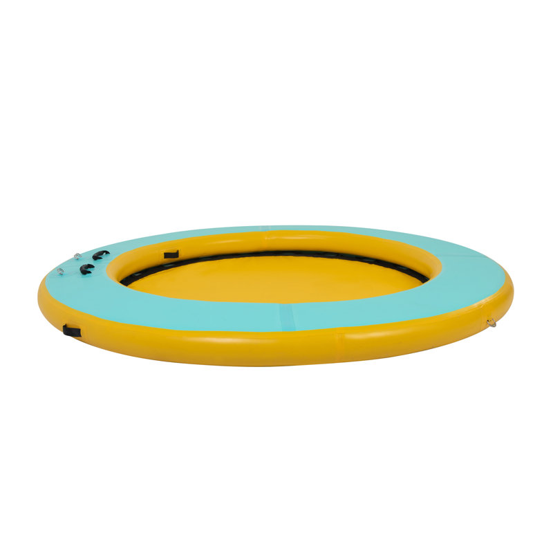 Hamac gonflable de 8 pi, quai flottant rond, échelle souple, plateforme de radeau gonflable pour piscine ou plage