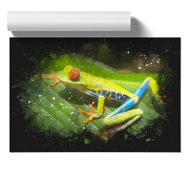 Tree Frog Paint Splash - Frameless Print, 30cm H x 42cm W x 0.1cm D