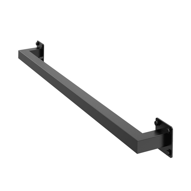 Rampe d'escalier murale, rampe d'escalier en fer noir de 3 pi pour l'intérieur, capacité de charge de 250 lb, rampe industrielle pour les marches, tube carré pour porche Loft, 2 sections