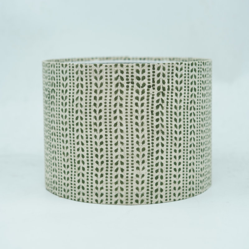 Élégant abat-jour en lin vert fabriqué à la main Ratanbel - Éclairage de décoration unique 13 po en haut x 13 po en bas x 10 po de haut