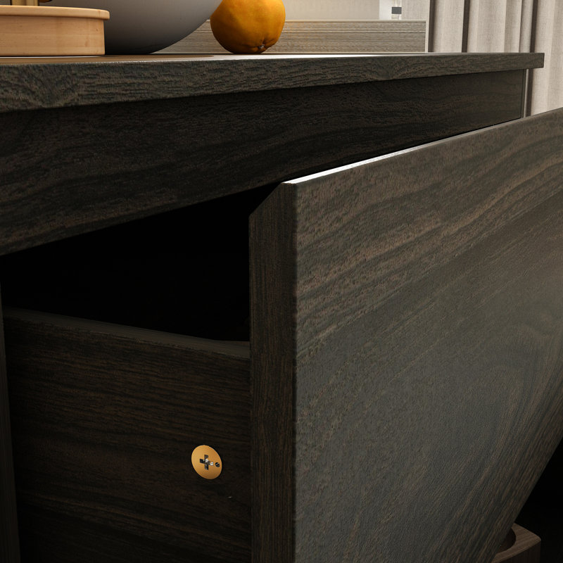 Commode à 3 tiroirs, Marron foncé