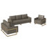 3-Piece Sofa Set Upholstered In Leather With Gold Stainless Steel Base Celaeno Collection