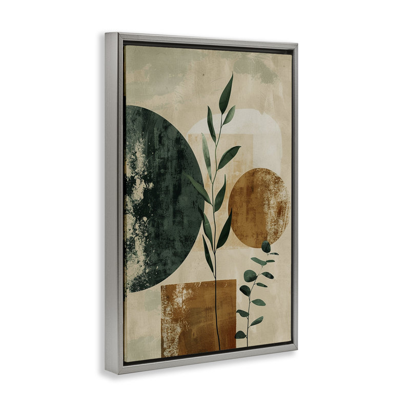  Branches rustiques et formes sur toile par LSR Design Studio, H 25 po x l 17 po, Cadre flottant gris lustré