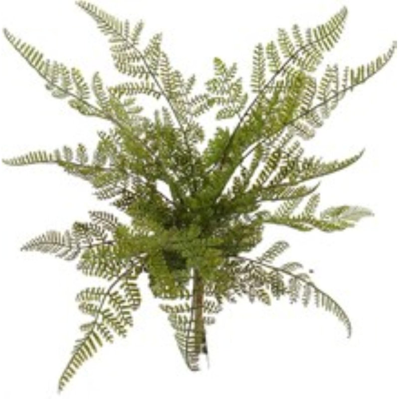 2pc 17" Leather Leaf Bush Faux
