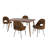 Faught Mid-Century Modern Tapered Dining Set - Leather, 63" Dining Table And 4 Chairs-477853677-477853674