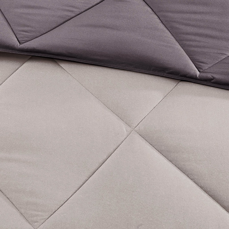 Édredon 3M avec chaleur uniformément répartie et rembourrage chaud et confortable réversible, Queen Comforter + 2 Shams, Gray