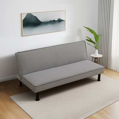 Grey Calico Living Room Sofabed