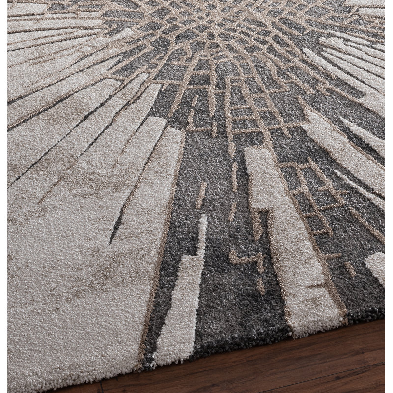 Leppert Beige/Grey Rug, Rectangle 80 x 150cm