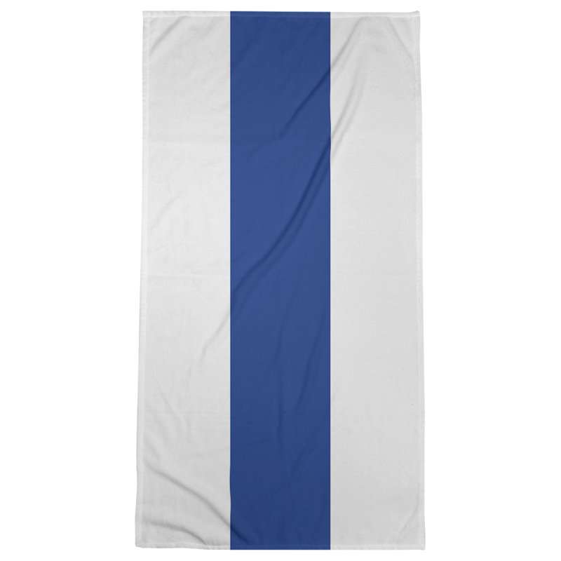 Lightweight Bath Towel, White/Blue/White, Microfiber