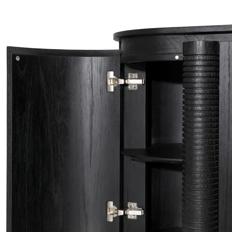 Stefan 63" Wide Sideboard, Black, Black