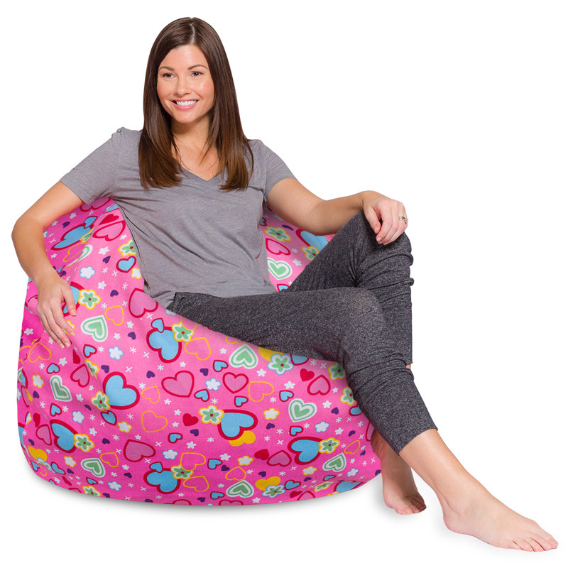 Bean Bag Chair for Kids, Teens, and Adults - Filled with Soft Beads, Includes Removable and Machine Washable Cover - Multiple Colors, Sizes and Fabrics including Soft Nylon & Canvas with Patterns
