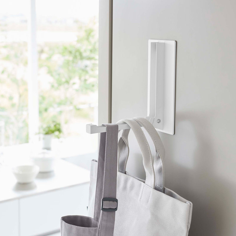 White Steel Magnetic Folding Wall Hook